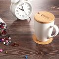 Round cork coaster squares with self-adhesive backing, suitable for DIY crafts and coaster projects, by Everything Baby.