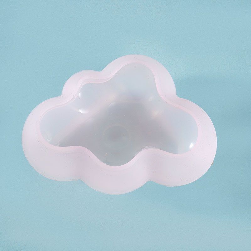 3D cloud shape silicone mold for chocolates, mousse, and crafts, designed for kids' pretend play and creative projects.