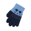 Two pairs of kids' cute cat-themed knitted winter gloves for boys and girls, toddler age 3-7, warm and cozy for cold weather.