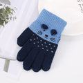 Two pairs of kids' cute cat-themed warm knitted gloves for toddlers, suitable for boys and girls aged 3-7 years in winter.