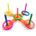 Toyrific plastic ring toss game for kids, outdoor and indoor play set with colorful rings for toddlers and children.