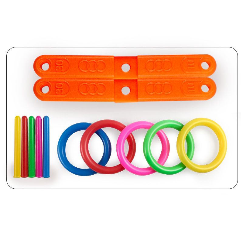 Toyrific plastic ring toss game set for kids, outdoor and indoor toy from Everything Baby, includes colorful rings and target pegs