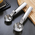 Two stainless steel ice cream scoops with trigger handle, heavy-duty ice cream and fruit scooper for kitchen use