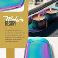 Rainbow towel tray and jewelry organizer with dish and candle holder, ideal for nursery or baby feeding accessories.