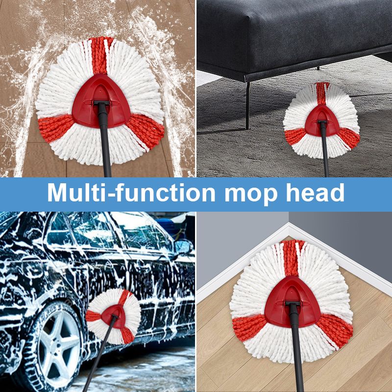 Microfiber triangle spin mop head refill for deep cleaning, washable replacement for spin mops, ideal for household cleaning.