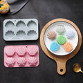 Silicone shell-shaped ice cube and chocolate mold with easy-release design, ideal for making soap, wax melts, and treats.