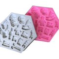 Christmas Santa Elk gift socks silicone molds for cake, cookies, and desserts, ideal for holiday baking and festive decorations.