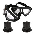 Pair of tactical motorcycle goggles for men, women, and kids, with adjustable straps, designed for off-road riding and protection.