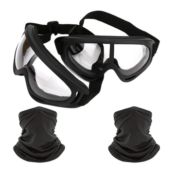 Pair of tactical motorcycle goggles for men, women, and kids, with adjustable straps, designed for off-road riding and protection.