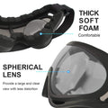 Pair of tactical dirt bike goggles for men, women, and kids, featuring adjustable straps and protective lenses for offroad riding.