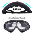 Pair of military-style dirt bike goggles from Everything Baby, adjustable protective eyewear for kids and adults offroad riding.