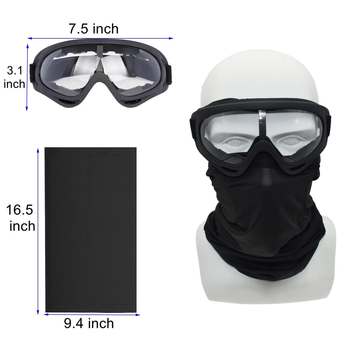 Pair of adjustable dirt bike goggles from Everything Baby, designed for offroad riding, suitable for men, women, kids, and youth.