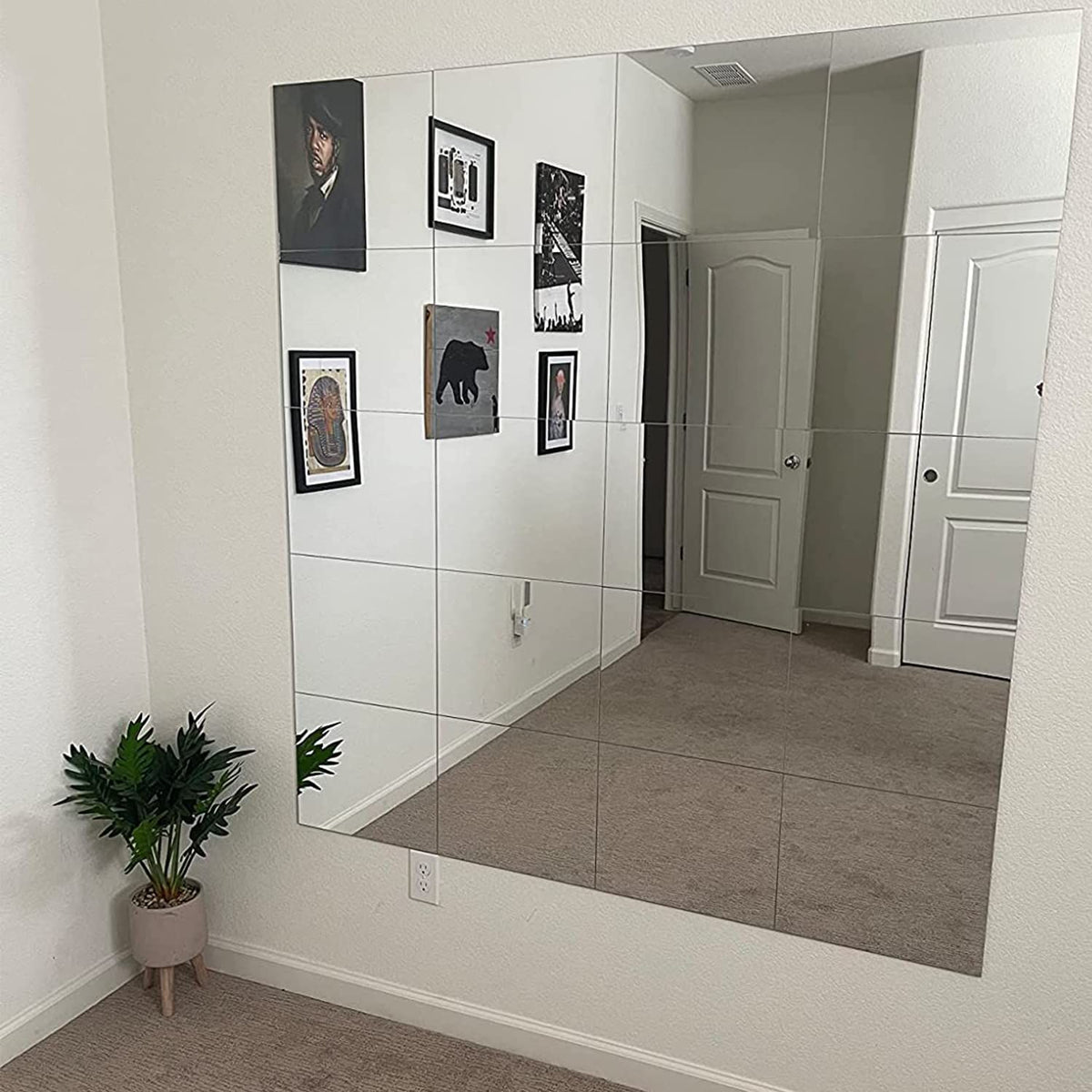 Unbreakable full body mirror tiles for babies and kids, ideal for bedrooms and living rooms, safety mirror from Everything Baby.