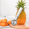 Two portable stainless steel ice cream scoops with trigger and comfortable handle, ideal for serving ice cream and kids' treats.