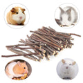Small animal wood treat sticks for rabbits, guinea pigs, hamsters, and parrots, ideal chew toys for small pets.