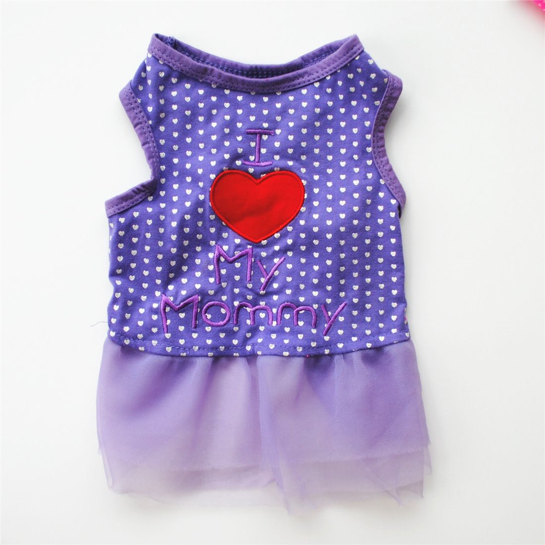 Soft girl summer dog dress with lace skirt and princess design for small dogs, featuring adorable pet apparel for puppies.