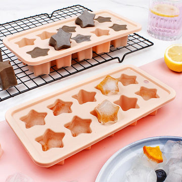 Cute Ice Cube Trays Silicone Chocolate Mold Wax Melt Molds Easy Release Ice Trays Non-Stick Chocolate Soap Pudding Jello-4pcs