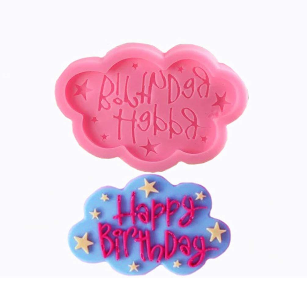 Silicone Happy Birthday cake mold with English alphabet letters for cake decoration, candy, and fondant, ideal for baby and kids birthday cakes.