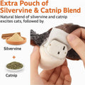 Flying Bird cat toy with real feathers, chirping sounds, remote control, USB rechargeable, designed for indoor cats.