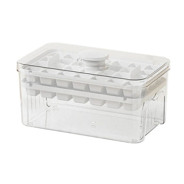 Ice Cube Tray with Lid and Bin, Upgraded One Button Release Ice Cube Trays, Tiny Ice Cube Maker Molds for Freezer with Container, Crushed Ice Tray