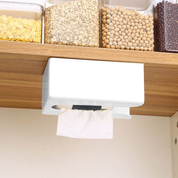 Tissue Box Cover, Wall Mount Tissue Box Holder, Dry Paper Cover Dispenser, Facial Tissues Box Napkin Holder Dispenser For Bathroom, Kitchen, Cabinet