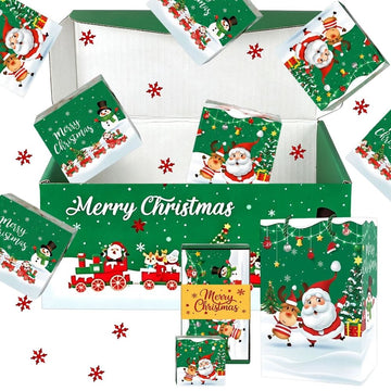 Christmas Surprise Jumping Box Set – 4 Pack Jumping Gift Boxes with Red Gift Box & Bag, Exploding Present Packaging for Holiday Gift Exchange