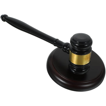 1Set Wooden Judge Gavel Black Auction Hammer Solid Wood Clear Sound Practical for Outdoor Use