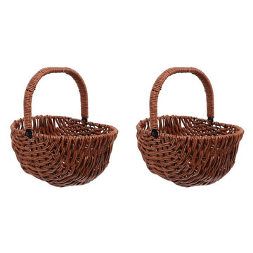 Woven Basket Planters PP Iron Multi-Functional Home 2Pcs