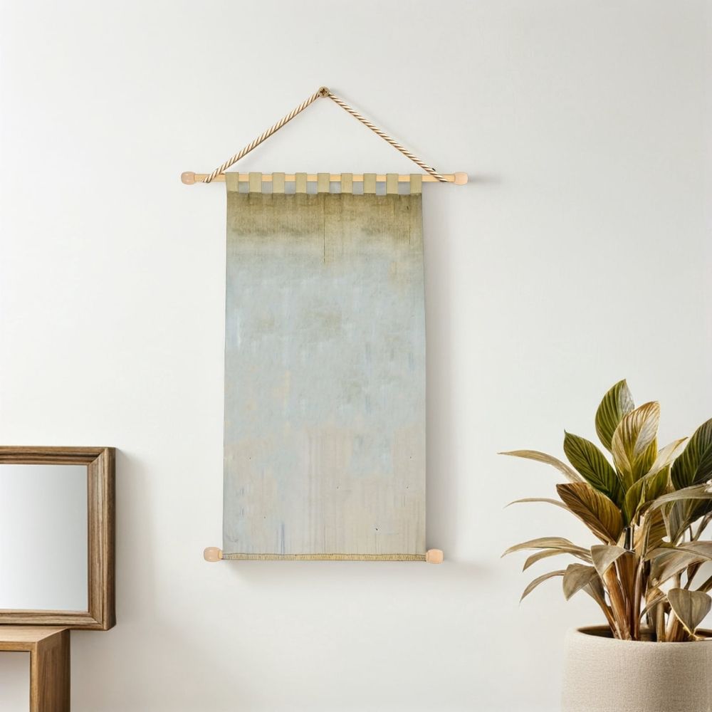 Eight beige wooden banner rods for wall hangings, suitable for DIY craft projects, tapestries, and macrame displays.