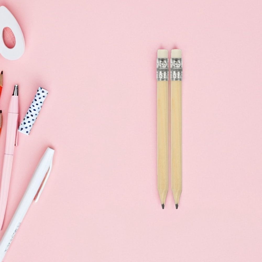 Set of 30 beige wooden golf pencils for office and school, compact and lightweight, from Everything Baby.