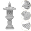 Grey Stone Pavilion statue with realistic craftsmanship, outdoor garden decor, suitable for entryways and garden decoration.