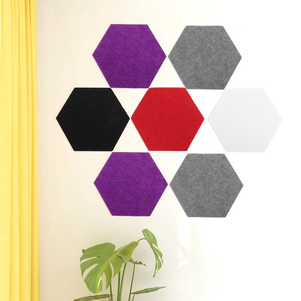 Set of 10 beige felt hexagon tiles for bulletin boards, suitable for home decor and kids' building toy projects by Everything Baby