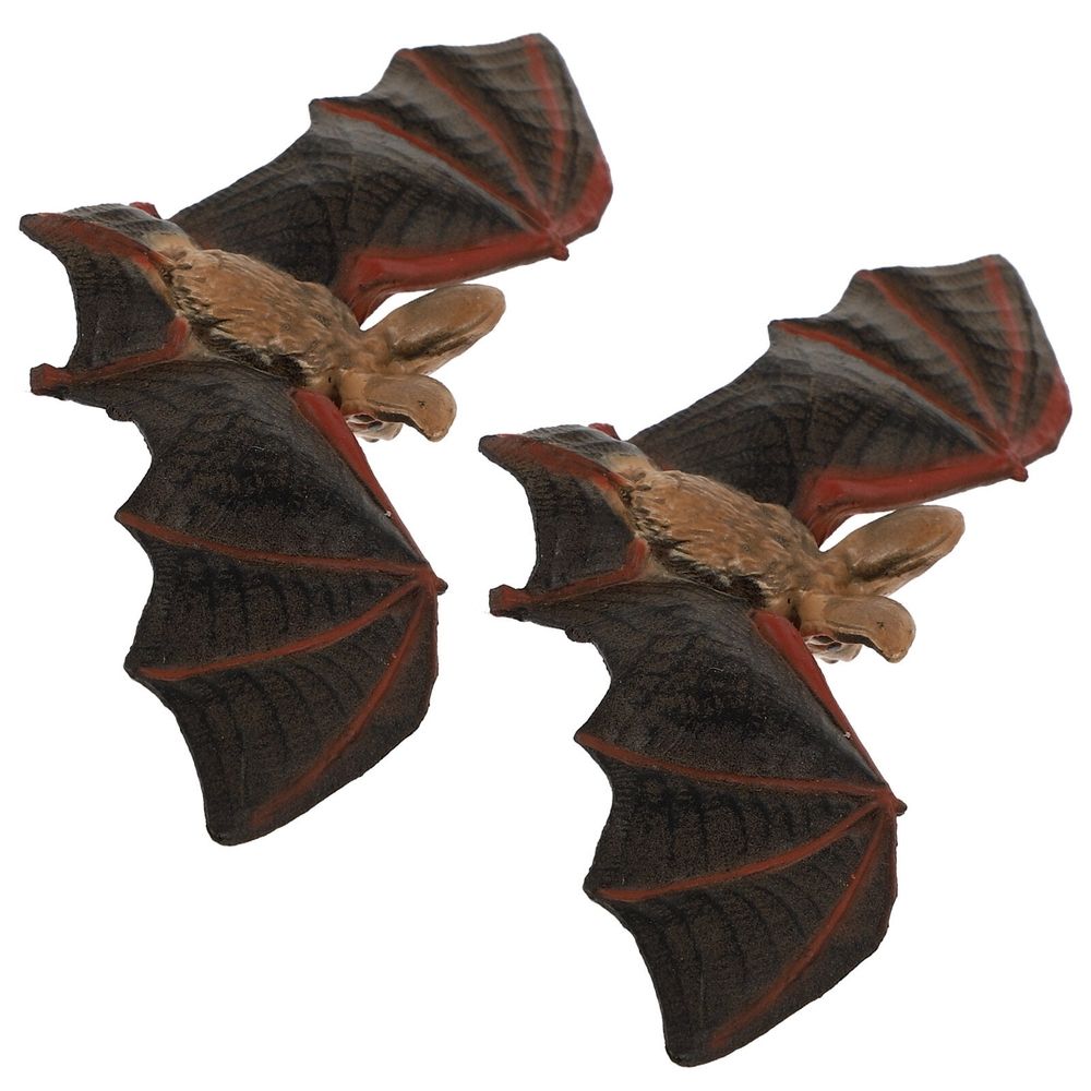 Two realistic plastic bat models for kids' outdoor play, part of Everything Baby’s party supplies collection.