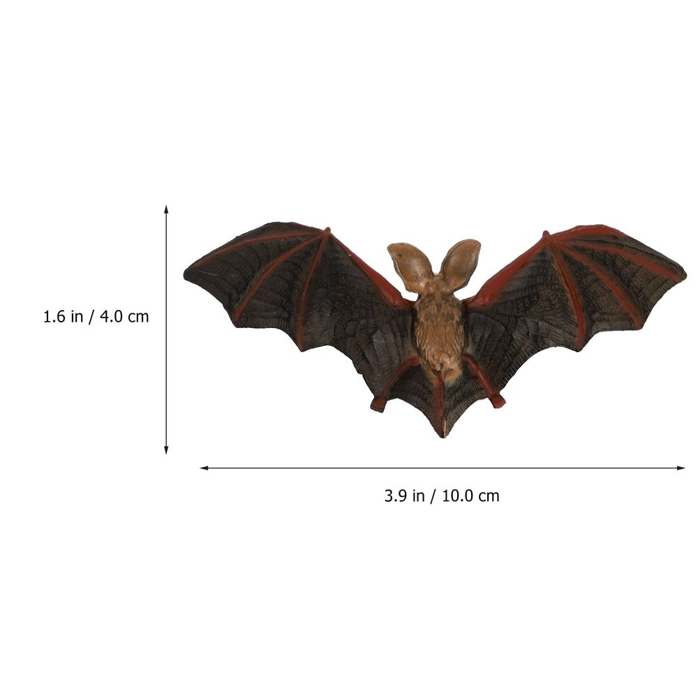 Two realistic plastic bat models for kids party supplies, suitable for outdoor play and decorations by Everything Baby.