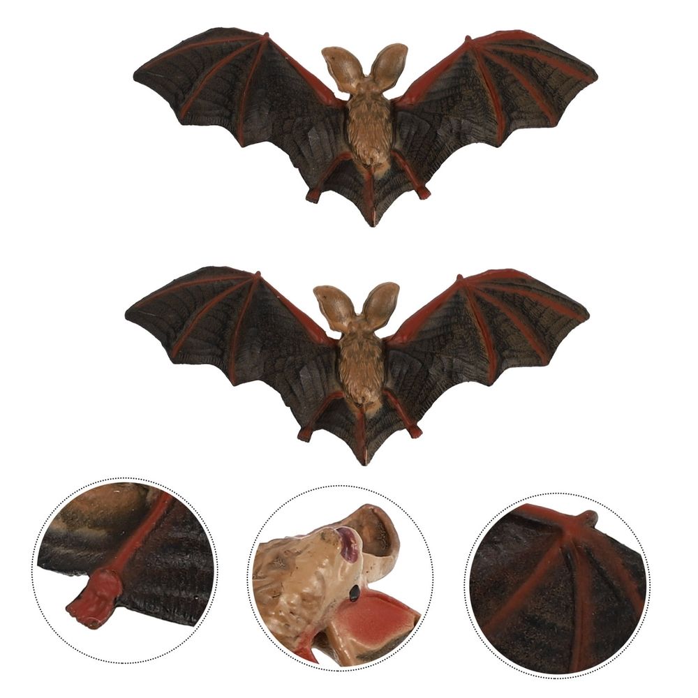 Two realistic plastic bat models for kids' outdoor play, part of Everything Baby's party supplies.