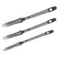 3-piece grey trim paint brush set with precision tips for chalk painting, detail work, and craft projects, ideal for art and drawing.