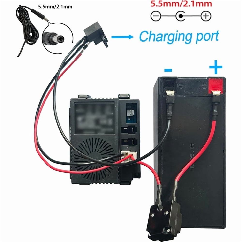 Circular 6V 12V 24V charger port for children's ride-on cars, replacement part for electric toy cars by Everything Baby.