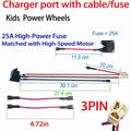 Circular 6V 12V 24V charger port for children's electric ride-on cars, replacement part by Everything Baby.