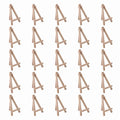 Set of 25 mini 5-inch wooden easels for displaying photos, business cards, or small crafts, ideal for kids' outdoor play.