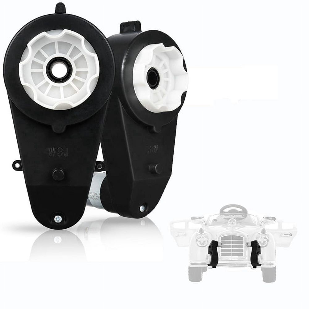 Two RS555 12V kids ride-on car electric motors with high-speed drive for baby and kids ride-on vehicles, by Everything Baby.