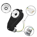 Pair of 12V kids ride-on car electric motors with high-speed RS555 drive engines, suitable for baby and kids ride-on vehicles.
