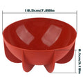 Silicone hemisphere cake mold in brick red, ideal for baking or pretend play, featuring a planet-shaped dome design.