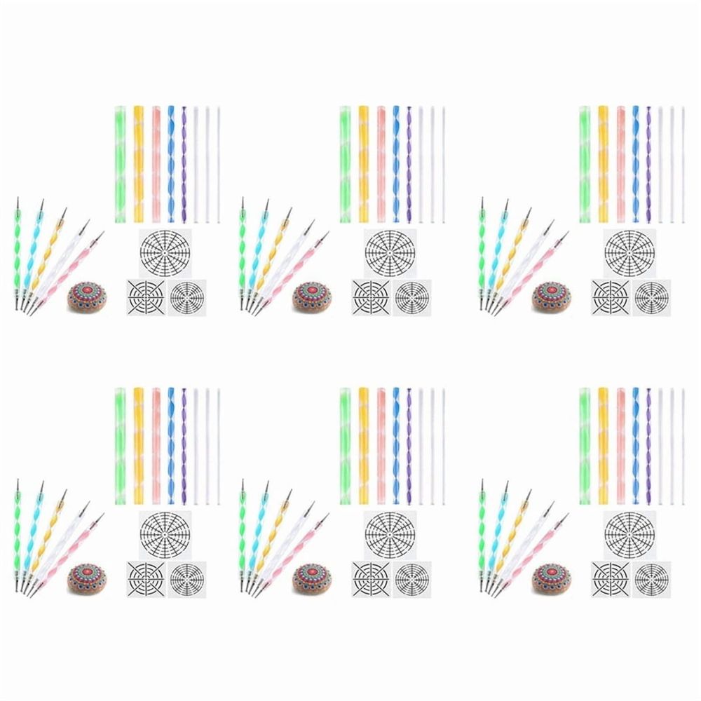 Set of 96 mandala dotting tools for painting rocks, clay sculpting, and art projects with stylus ball tips for detailed design work.