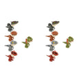 Mini dinosaur toy figures set with finger biting action, ideal for kids' outdoor play and birthday cake toppers.