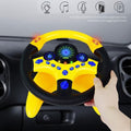 Cute children's steering wheel toy with light simulation and driving sounds, designed for baby and kids ride-on cars by Everything Baby