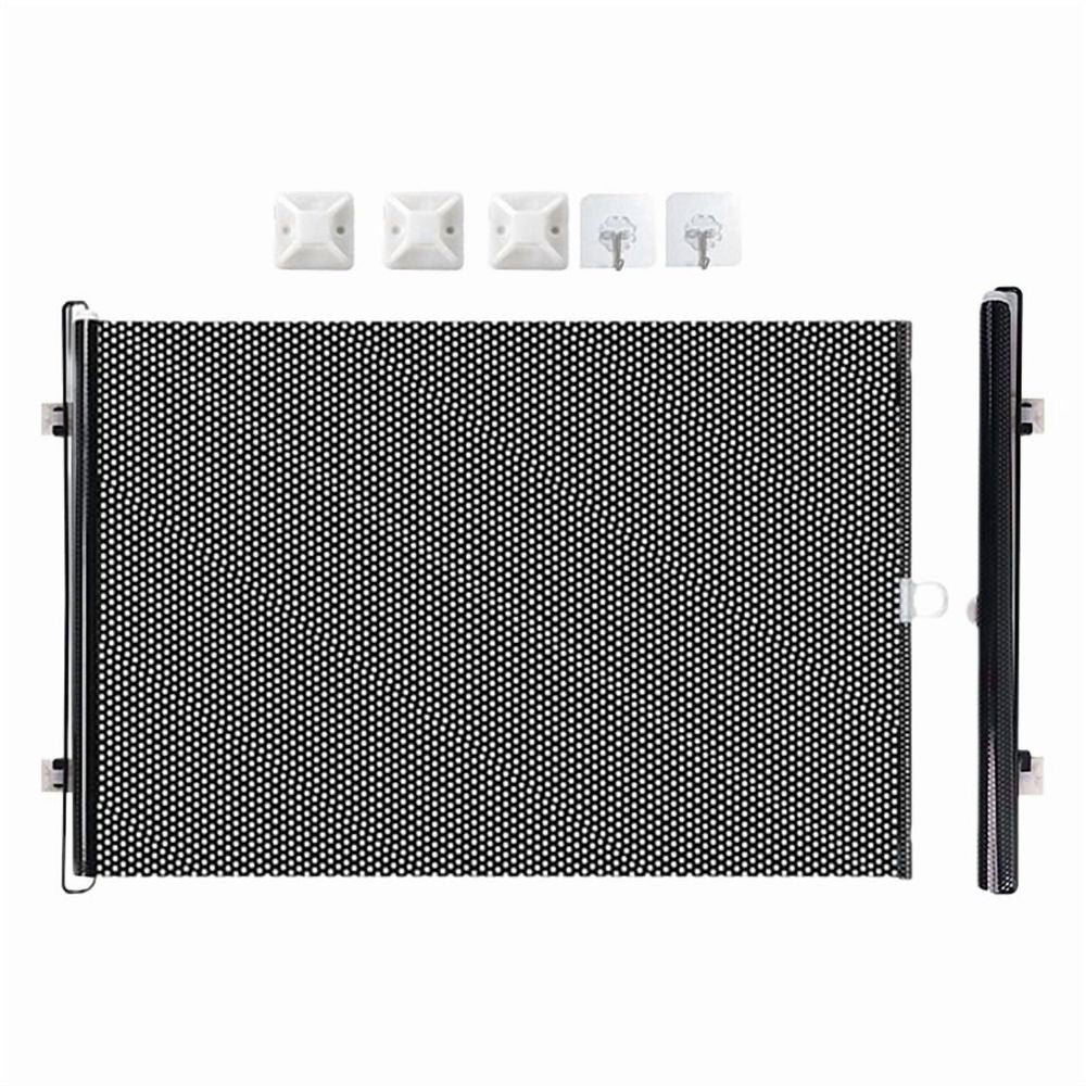 Retractable pet gate for dogs and cats, portable screen door with reinforced strip, measures 15.7x49.2 inches, by Everything Baby.