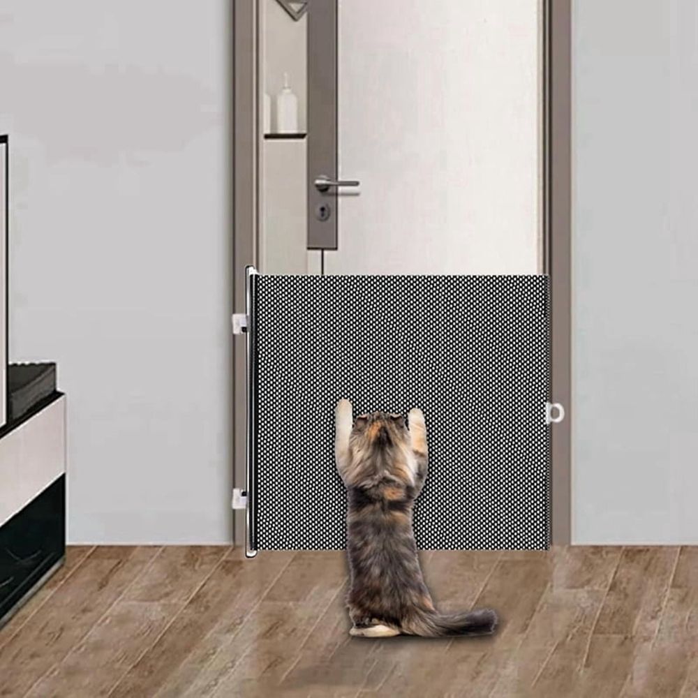Retractable pet gate for dogs and cats, 15.7x49.2 inches, portable screen door with reinforced strip from Everything Baby.