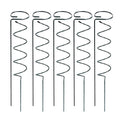 Green metal climbing frame support stand with spiral and straight design, 15.7-inch garden stakes for tomatoes and flowers.