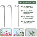 Green metal climbing frame support stand with spiral and straight designs, 15.7-inch garden stakes for tomatoes and flowers.