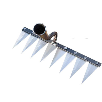 Heavy-duty garden weeding rake hoe with high carbon steel head, 1 pair of gardening gloves, ideal for loosening soil and digging.